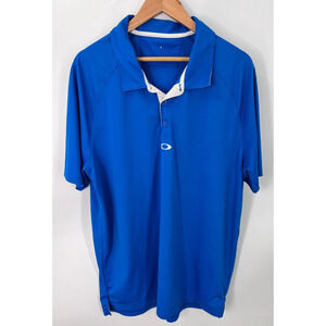 Oakley Polo Shirt Blue Ohydrolix Golf Short Sleeve Lightweight Mens Size XL